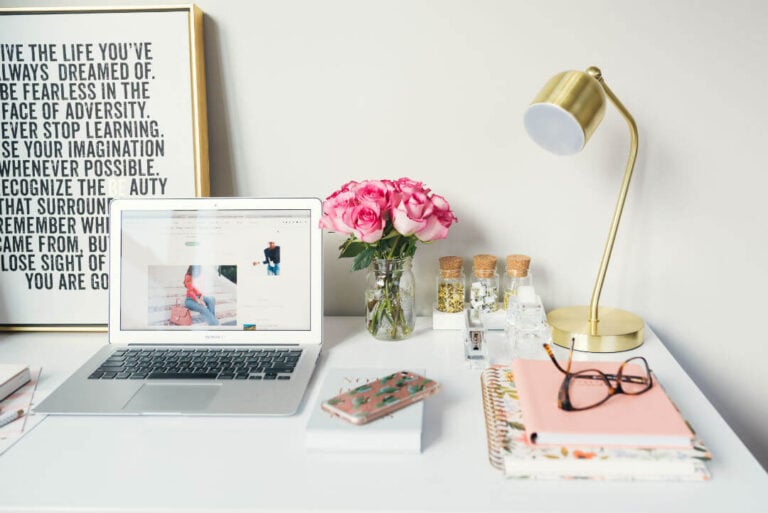 at home office and desk
